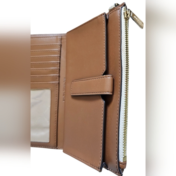 Michael Kors Brown Double Zip Clutch Wristlet with Gold-Tone Hardware, Like New - Picture 8 of 9